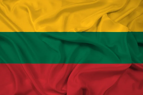 Ondeando bandera de Lituania — Foto de Stock