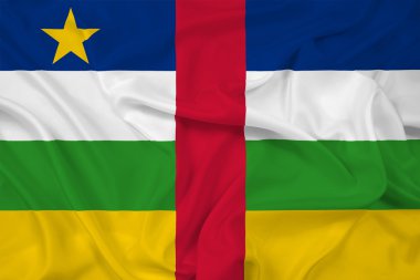Orta Afrika Cumhuriyeti bayrağı sallayarak