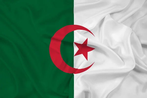 Размахивая флагом Алжира — стоковое фото