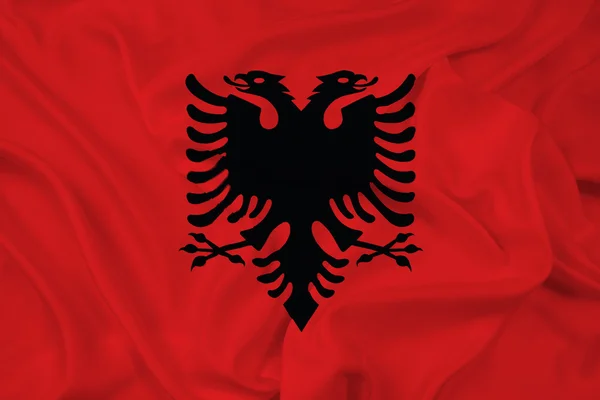 Albanien-Flagge schwenken — Stockfoto