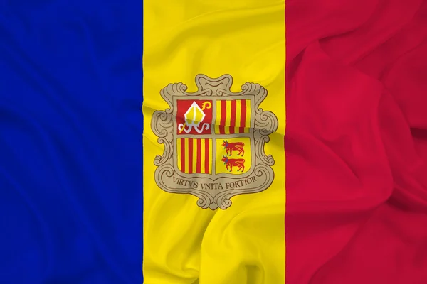 Viftar andorra flagga — Stockfoto