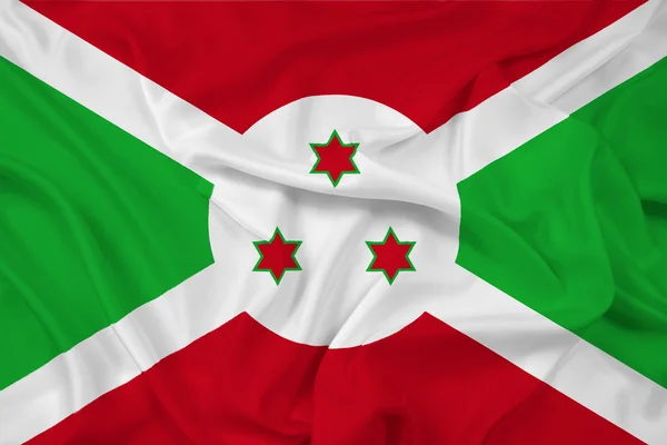 Ondeando la bandera de Burundi — Foto de Stock