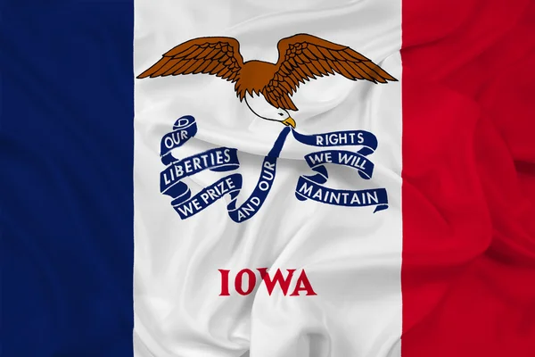 Iowa-Flagge schwenkend — Stockfoto