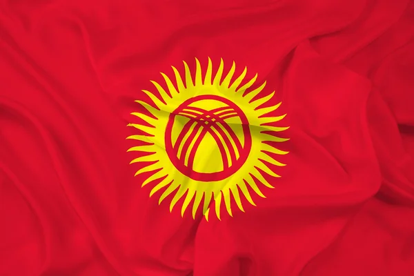 Kırgızistan bayrağı sallayarak — Stok fotoğraf