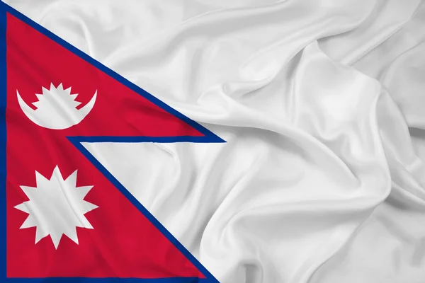 Bandeira do Nepal acenando — Fotografia de Stock