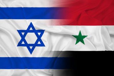 İsrail ve Suriye dalgalanan bayrak