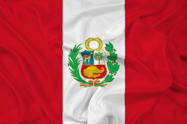 Peru bayrağı sallayarak