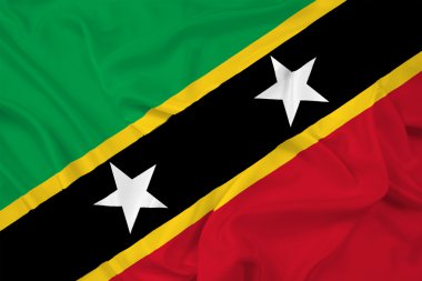 Saint kitts ve nevis bayrak sallayarak
