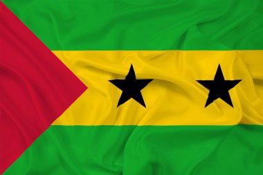 Sao tome ve principe bayrak sallayarak