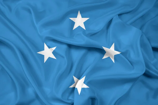 Ondeando la bandera de Micronesia — Foto de Stock