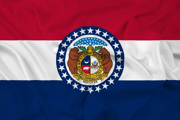 Schwenkt die Flagge des Bundesstaates Missouri — Stockfoto