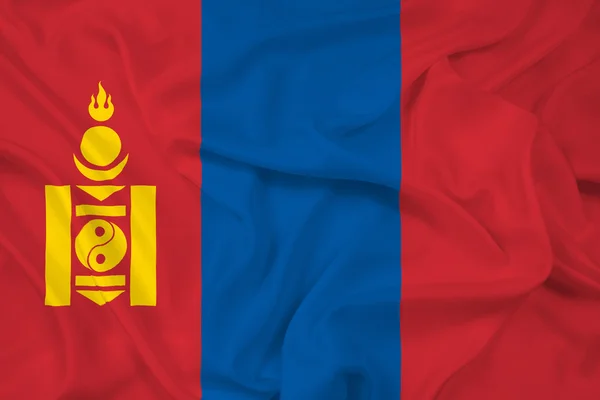 Mongolei-Flagge schwenken — Stockfoto