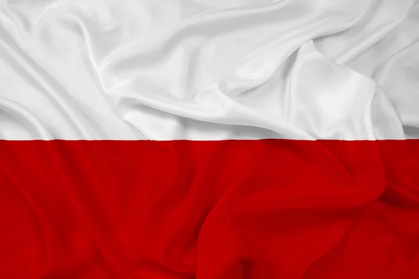 Acenando com a bandeira da Polónia — Fotografia de Stock
