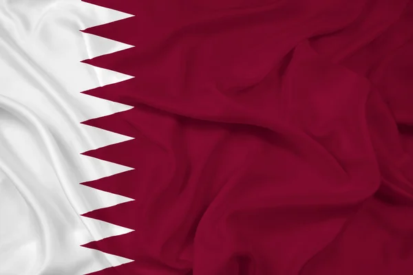 카타르의 깃발을 흔들며 — 스톡 사진