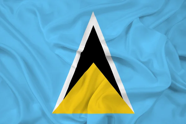 Macha flagą saint lucia — Zdjęcie stockowe