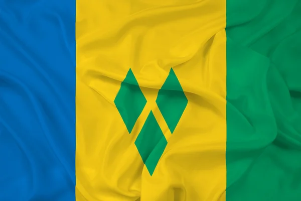 Waving Saint Vincent and The Grenadines Flag — Stock Photo, Image