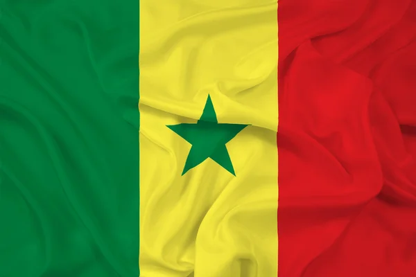 Ondeando bandera de Senegal — Foto de Stock