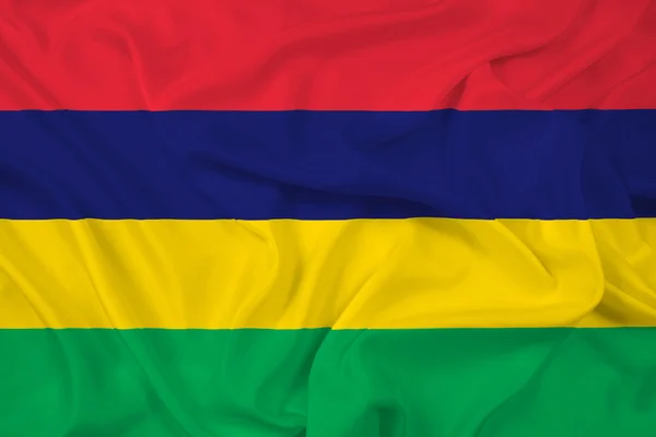 Macha flagą mauritius — Zdjęcie stockowe