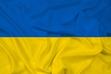 Ukrayna bayrağı sallayarak