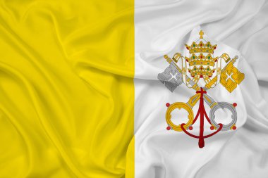 Vatikan bayrağı sallayarak