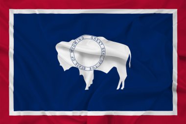 Wyoming eyalet bayrağı sallayarak
