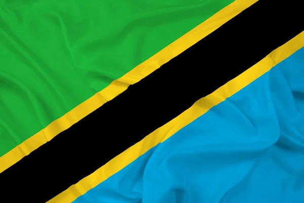 Viftar tanzania flagga — Stockfoto