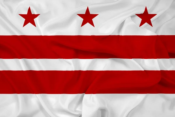 Brandissant le drapeau de Washington DC — Photo