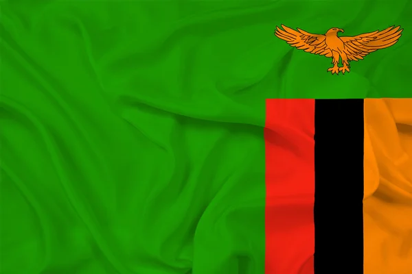 Ondeando bandera de Zambia — Foto de Stock