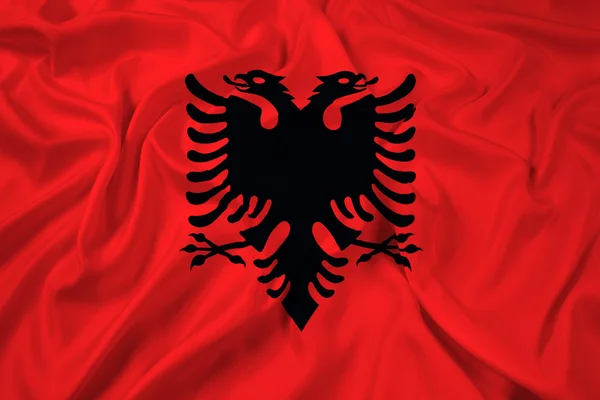 Albanien-Flagge schwenken — Stockfoto