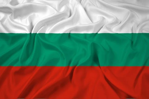 Bulgaristan bayrağı sallayarak — Stok fotoğraf