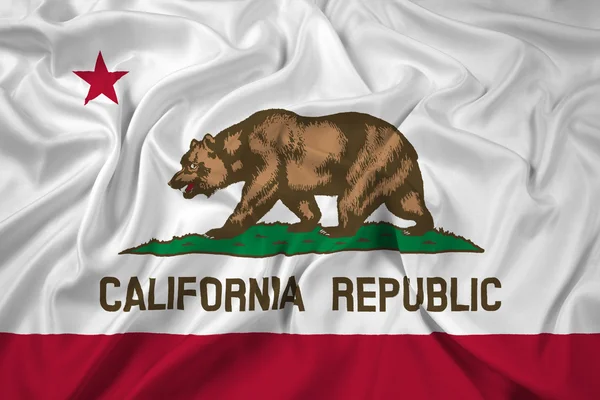 Acenando bandeira do estado da Califórnia — Fotografia de Stock