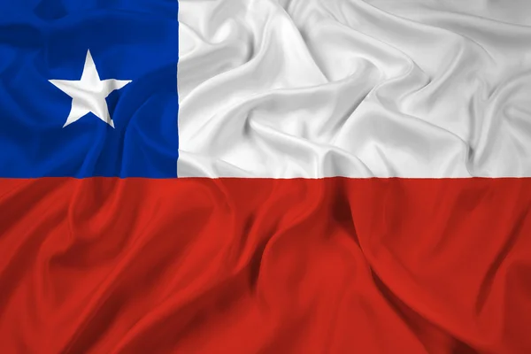 Şili bayrağı sallayarak — Stok fotoğraf