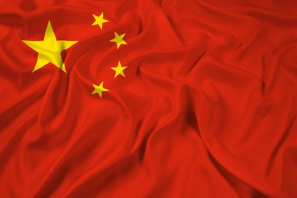 Размахивая флагом Китая — стоковое фото