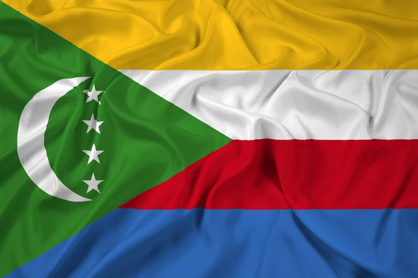 Waving Comoros Flag — Stock fotografie