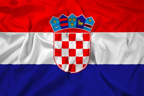Hırvatistan bayrağı sallayarak — Stok fotoğraf