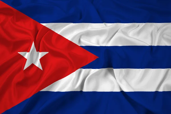 Acenando Bandeira de Cuba — Fotografia de Stock