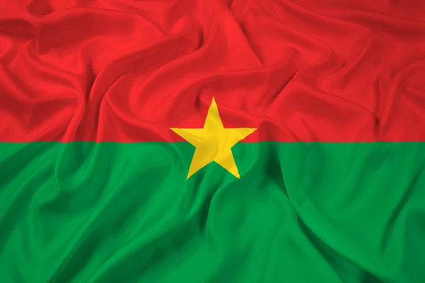 Acenando Bandeira de Burkina Faso — Fotografia de Stock