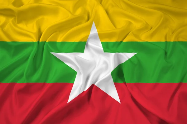Burma bayrak sallayarak — Stok fotoğraf