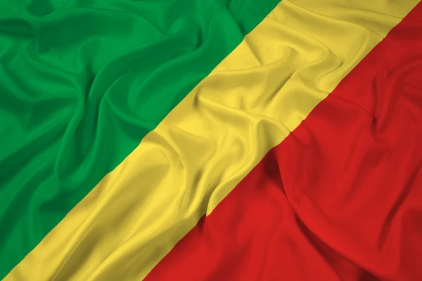 Wapperende vlag van congo Republiek — Stockfoto