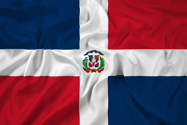 Ondeando bandera de República Dominicana — Foto de Stock