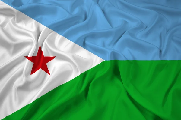 Vlnící se vlajka Džibuti — Stock fotografie