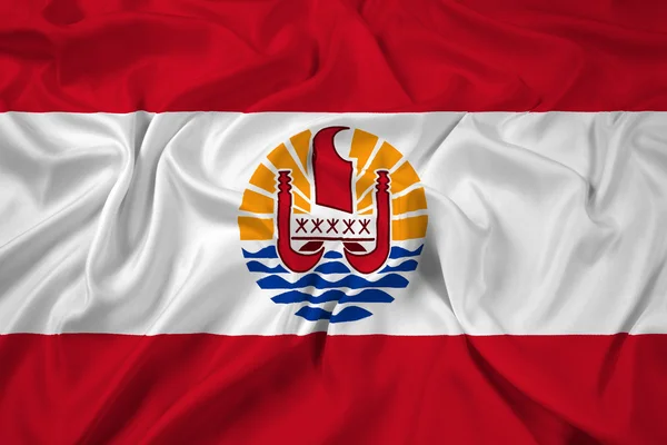Acenando Bandeira da Polinésia Francesa — Fotografia de Stock