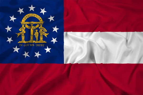 Waving Georgia State Flag — Stock Photo, Image