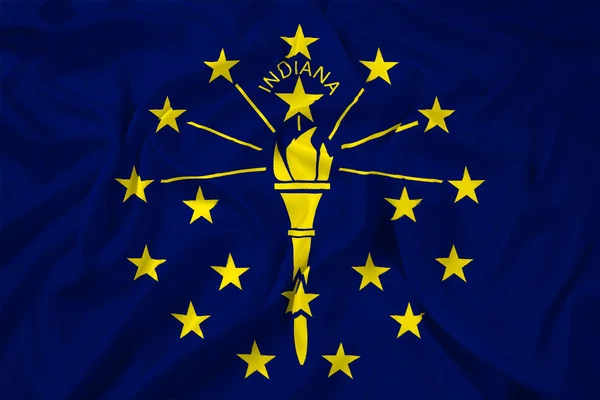 Indiana State Flagge schwenkend — Stockfoto