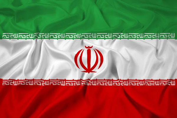 Iranische Flagge schwenkend — Stockfoto