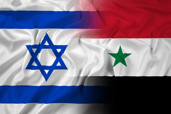 Ondeando la bandera de Israel y Siria —  Fotos de Stock