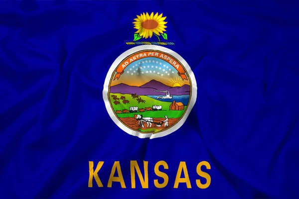 Sventolando bandiera dello Stato del Kansas — Foto Stock