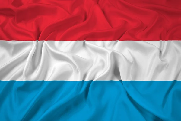 Brandissant le drapeau luxembourgeois — Photo