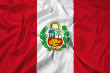Peru bayrağı sallayarak