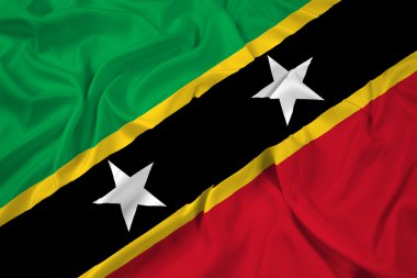Saint kitts ve nevis bayrak sallayarak